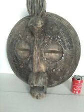 BIG vintage antique African trivial Mask carved wood & metal handmade sculpture picture