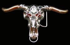 Texas Longhorn Steer Skull Belt Buckle picture