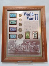 World War II Military Collector's Stamps & Coin Collection Plaque Vintage picture