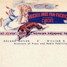 Scarce Russell Bros. Circus Letterhead c1930's-1943 Ronald Butler William Antes picture