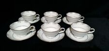 6 Noritake Nicole 5768 Footed Cup & Saucer Japan EUC  picture