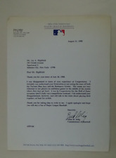 Allan Bud Selig 1998 Commissioner of Baseball MLB Signed Letter #890 picture