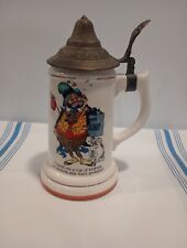 Vtg 1973 Happy Hoboes Show Me the Way to Go Home Music Box Ceramic Beer Stein picture
