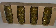 4 Vidrios San Miguel 100% Recycled Authentic Glass Tiki Glassware Yellow Rare picture