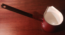 Vintage Enamelware Brown/Black/White Yugoslavia Turkish Coffee Pot Dipper Scoop picture
