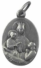 Vintage Catholic St Scapulaire  Silver Tone  Religious Medal picture