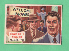 1954 TOPPS SCOOP #130 BOSTON BRAVES MOVE TO MILWAUKEE Card Ex-Exmt picture