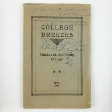 Gustavus Adolphus College Breezes Book 1918 St Peter Minnesota Journal Book E780 picture
