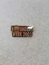 Wendy's Founders Week 2003 Enamel Lapel Pin Gold Toned Clutch Back picture
