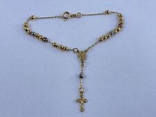 18K Plumb Gold Small Bracelet Charm Cross, Stamped , Tested. picture