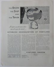 Original 1931 PORTLAND Oregon Columbia River Basin Advertising Map Railroad Ship picture