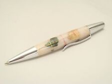 Genuine Authentic Gemstone Globe Handmade Rollerball Pen Pearl White Free Pouch picture