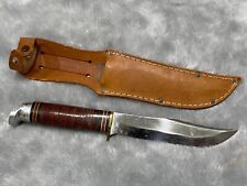 Vintage Western L36 Hunting Knife Boulder Colorado USA With Leather Sheath picture