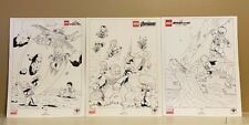 New Set of 3 Black & White LEGO Marvel Art Prints Avengers, Spiderman, C Marvel  picture