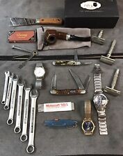 Vintage - Modern Junk Drawer Lot Tools Pocket Knives Watches Razors Collectibles picture