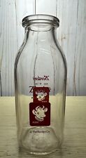 Borden Dairy Elsie One Pint Square With Red Pyro Milk Bottle. picture