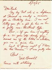 “The Pajama Game” Richard Pike Bissell Hand Written Letter Dated 1965 picture