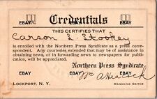 Vintage Press Credentials Northern Press Syndicate Correspondent C L Stookey picture