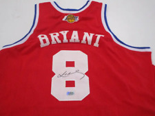 Kobe Bryant of the LA Lakers signed autographed red basketball jersey ERA COA 44 picture