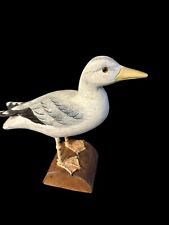 Vintage Seagull Hand Carved Wood Decoy Web Feet picture
