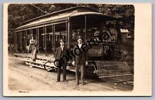 Real Photo Street Car Railroad Trolley Binghamton NY Broome County New York M312 picture