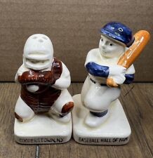  Vintage Cooperstown, NY Baseball Hall Of Fame Salt And Pepper Shakers  picture