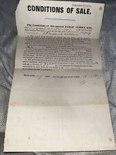 Post-Civil War 1869 Public Auction Notice & Conditions of Sale - Peter Stauffer picture