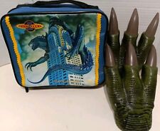 Godzilla Toy Claws and Vintage Thermos Brand Lunch Bag wth drink strap- Bundle  picture