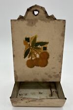 Vintage Metal Matchbox Safe  Holder with Cherries Retro Country Fruit picture
