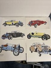 Six Vtg. R. McKee Antique Car Prints 13