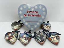 Vintage Frosty The Snowman Christmas Ornament Decoration Heart Shaped picture