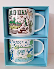 Lot 2 Starbucks Mug Buenos Aires Argentina Coffee Tea Collectible Ceramic Cup picture