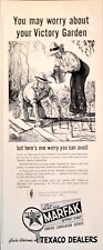 1942 Texaco Print Ad Marfak Chassis Lubrication Victory Garden Grease picture