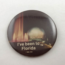 Vintage I'VE BEEN TO FLORIDA, 1984 Disney World Epcot Center Button Pin Back picture