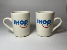 2x IHOP RETRO Smiley Face Coffee Mugs Restaurant Style Tuxton Ceramic 8oz  - NEW picture