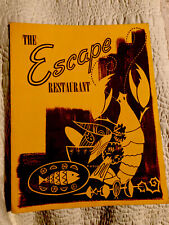 Restaurant Menu The Escape Restaurant And Lounge Rare Find Vintage picture