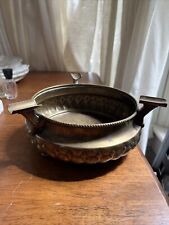 Vintage Ornate Mid Century Brass Footed  Ash Tray picture