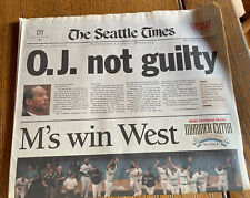 M's Win West The Seattle Times 10-3-95 FULL NEWS PAPER - Plus 10-2-95 Ticket picture