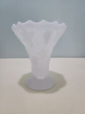 Anchor Hocking milk glass fluted vase with grape design picture