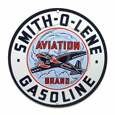Vintage Design Sign Metal Decor Gas and Oil Sign - Smith O Lene Aviation Gas picture