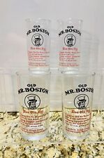 Vintage Old Mr Boston Sloe Gin Fizz Glasses Barware Set Of 4 picture