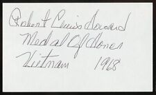 Robert L Howard d2009 signed autograph 3x5 card Officer Vietnam War MOH W068 picture