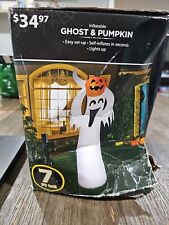 Halloween Airflowz 7 ft Light Up Ghost & Pumpkin Airblown Inflatable picture