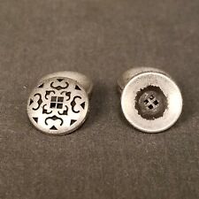 VTG Embossed Metal Button 9/16