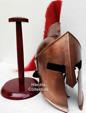 Medieval Greek Sparton Armour King Leonidas 300 Roman Helmet With Wooden Stand picture