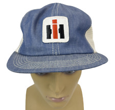 Vintage IH International Harvester Denim Mesh snapback K-products trucker hat picture