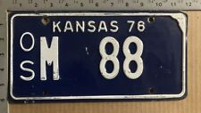 1976 Kansas license plate OS M 88 YOM DMV Osage AWESOME Oldsmobile 88 14599 picture