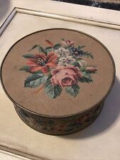 Vintage Guildcraft Floral Round Tin New York 7.5