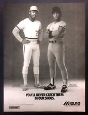 1987 Vince Coleman Rickey Henderson photo Mizuno Baseball Shoes vintage print ad picture