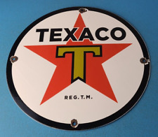 Vintage Texaco Gasoline Sign - Gas Motor Oil Pump Plate Porcelain Sign picture